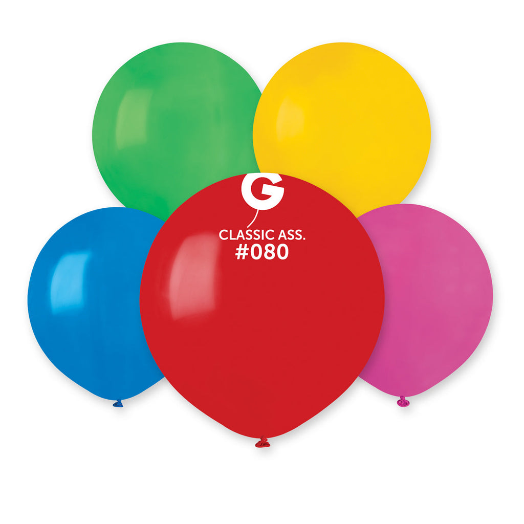 19" Gemar Latex Balloons (Bag of 25) Standard Assorted