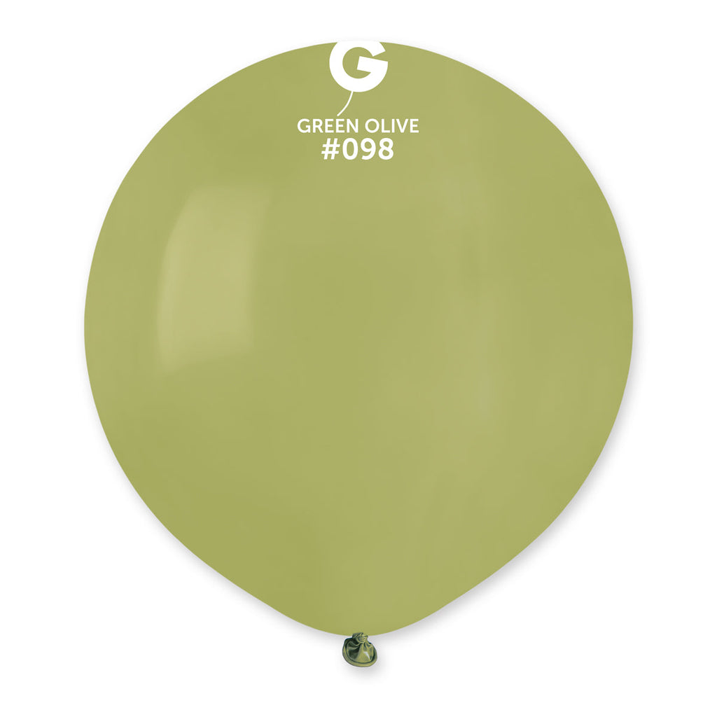 19" Gemar Latex Balloons (Bag of 25) Standard Green Olive