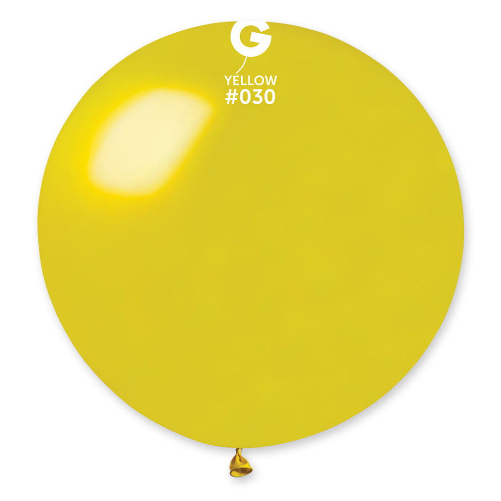 31" Gemar Latex Balloons (Pack of 1) Giant Metallic Yellow