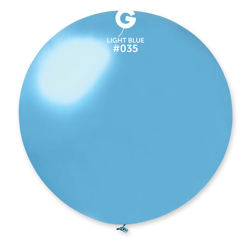 31" Gemar Latex Balloons (Pack of 1) Giant Metallic Light Blue