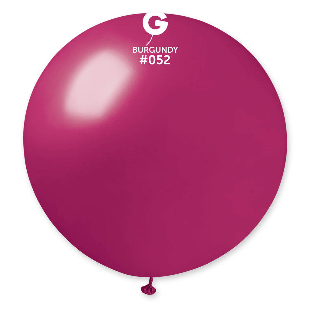 31" Gemar Latex Balloons (Pack of 1) Giant Metallic Burgundy