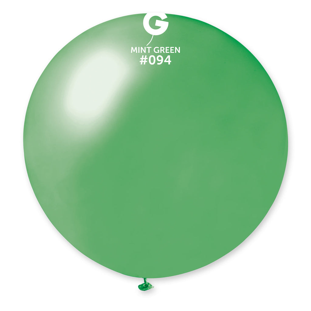 31" Gemar Latex Balloons (Pack of 1) Giant Metallic Mint Green