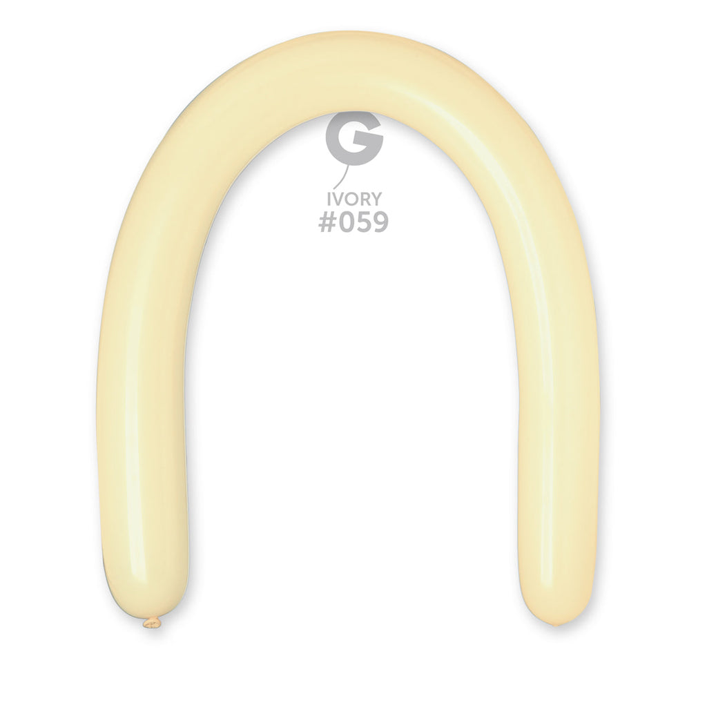 360G Gemar Latex Balloons (Bag of 50) Modelling/Twisting Ivory