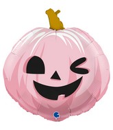 29" Funny Pumpkin Pink Foil Balloon