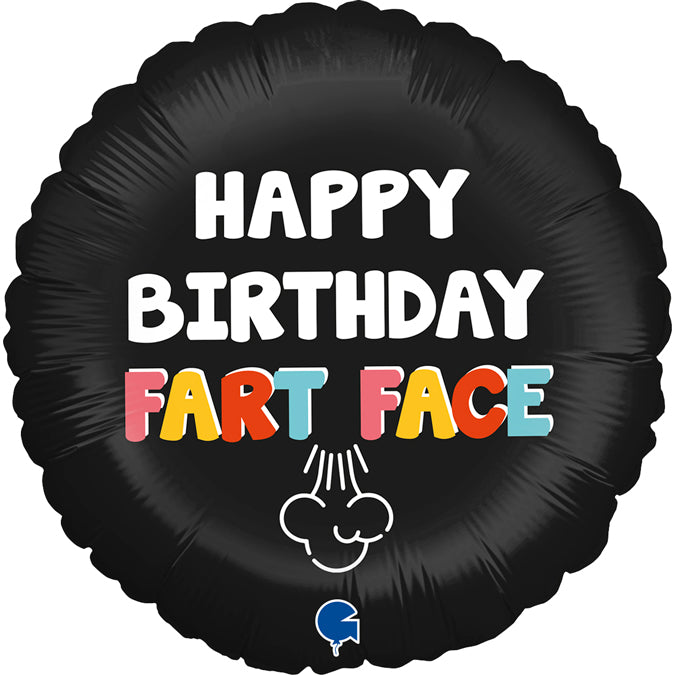 18" Happy Birthday Fart Face Foil Balloon