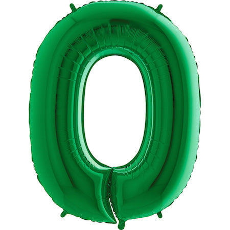 40" Megaloon Foil Shape 0 Green Number Balloon