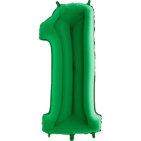 40" Megaloon Foil Shape 1 Green Number Balloon