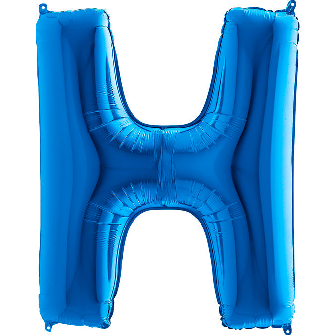 40" Foil Shape Megaloon Balloon Letter H Blue