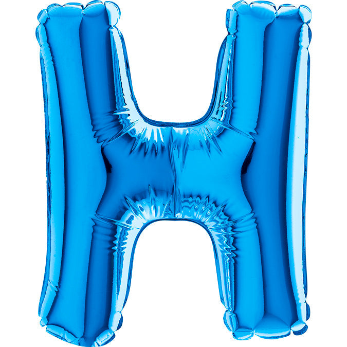7" Airfill Only (requires heat sealing) Letter H Blue Foil Balloon
