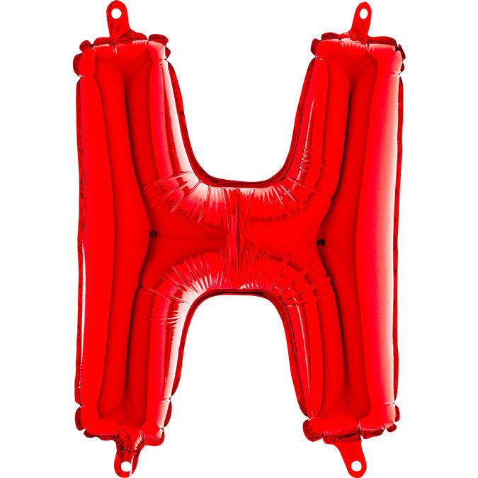 14" Airfill Only Foil Balloon Self Sealing Letter H Red