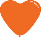 11" Standard Orange Decomex Heart Shaped Latex Balloons (100 Per Bag)