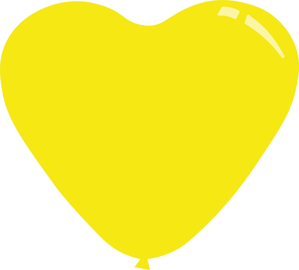 7" Standard Yellow Decomex Heart Shaped Latex Balloons (100 Per Bag)
