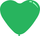 7" Standard Green Decomex Heart Shaped Latex Balloons (100 Per Bag)