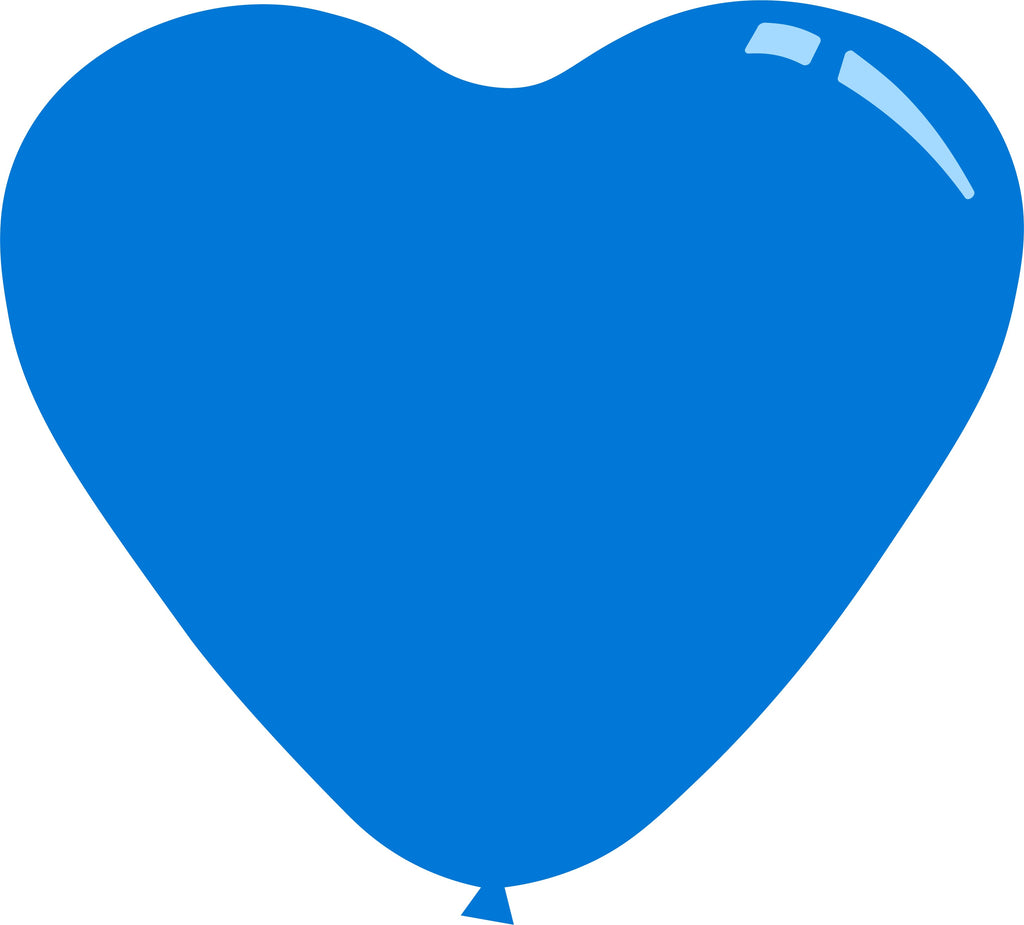 7" Standard Blue Decomex Heart Shaped Latex Balloons (100 Per Bag)