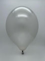 Inflated Balloon Image 5" Cattex Premium Metal Pure Silver Latex Balloons (100 Per Bag)