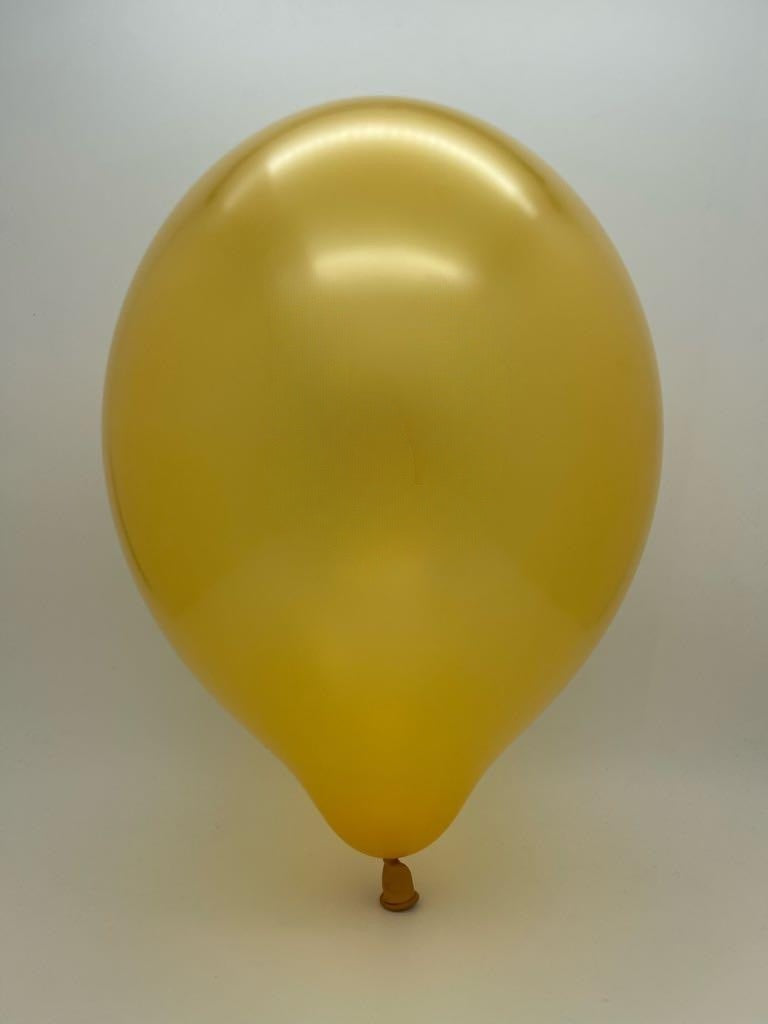 Inflated Balloon Image 5" Cattex Premium Metal Rich Gold Latex Balloons (100 Per Bag)