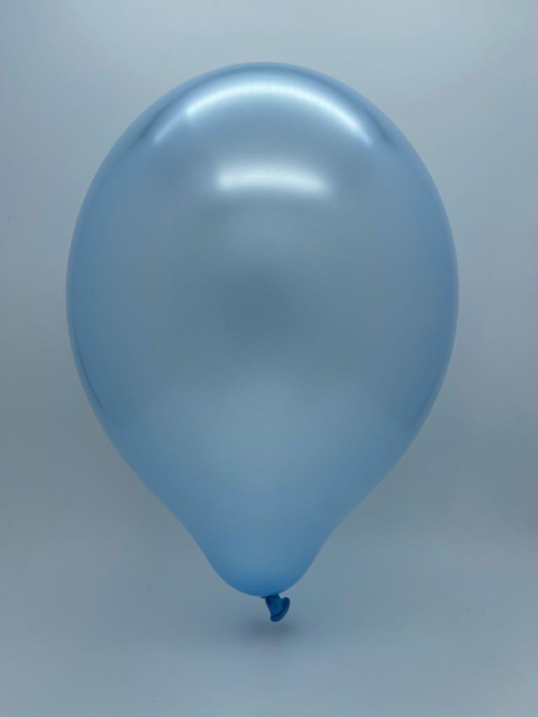 Inflated Balloon Image 5" Cattex Premium Metal Soft Blue Latex Balloons (100 Per Bag)