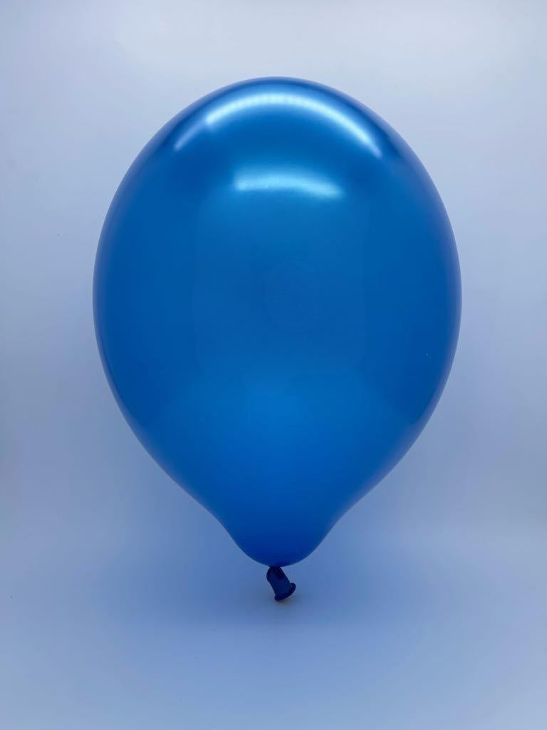 Inflated Balloon Image 12" Cattex Premium Metal Vivid Blue 50 Latex Balloons