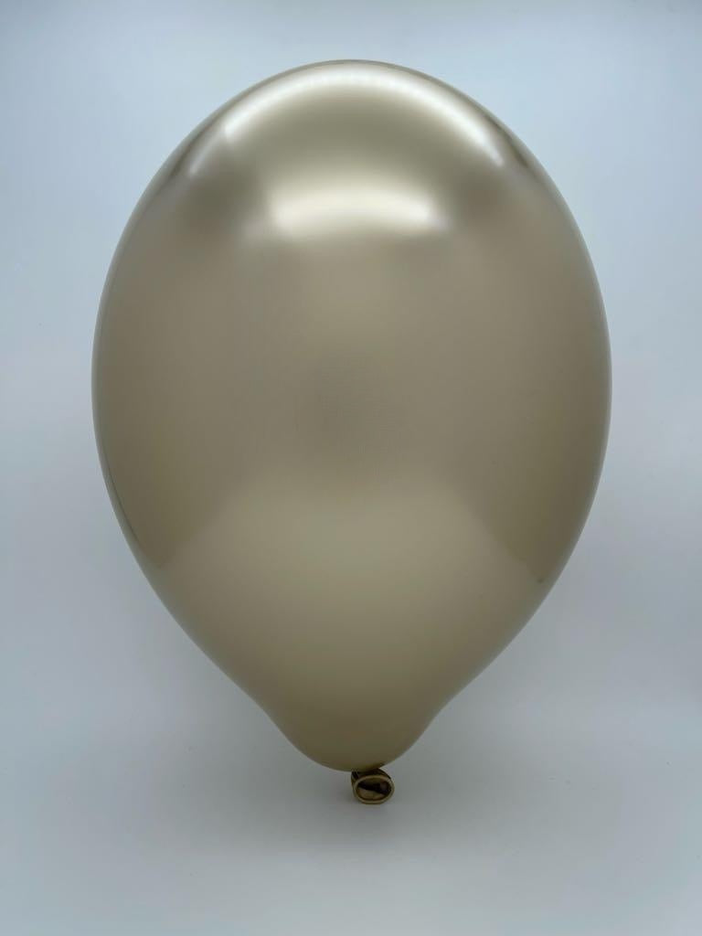 Inflated Balloon Image 5" Cattex Titanium Light Gold Latex Balloons (100 Per Bag)