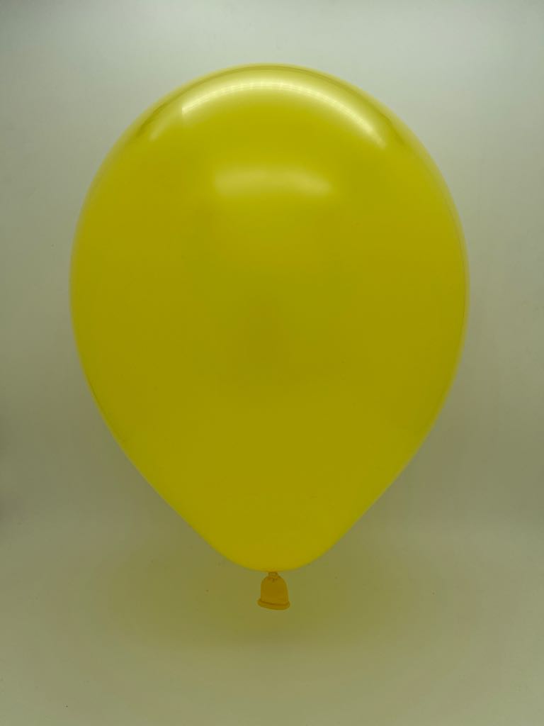 Inflated Balloon Image 12" CTI PartyLoon Brand Latex Balloons (100 Per Bag) Standard Yellow
