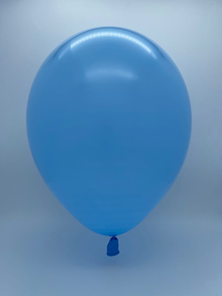Inflated Balloon Image 12" Deco Baby Blue Decomex Latex Balloons (100 Per Bag)