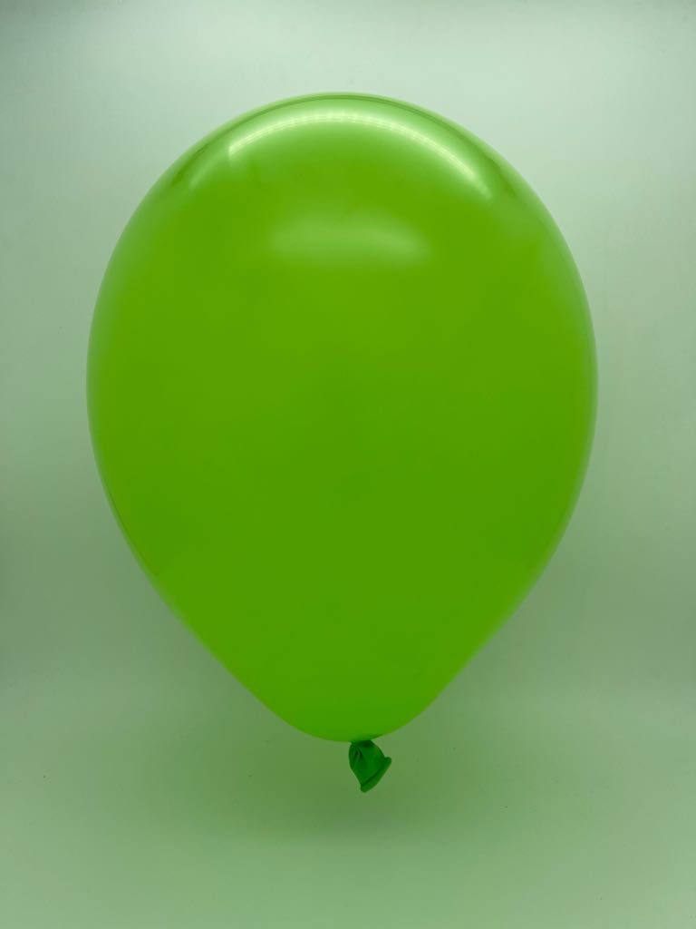 Inflated Balloon Image 9" Deco Lime Green Decomex Latex Balloons (100 Per Bag)