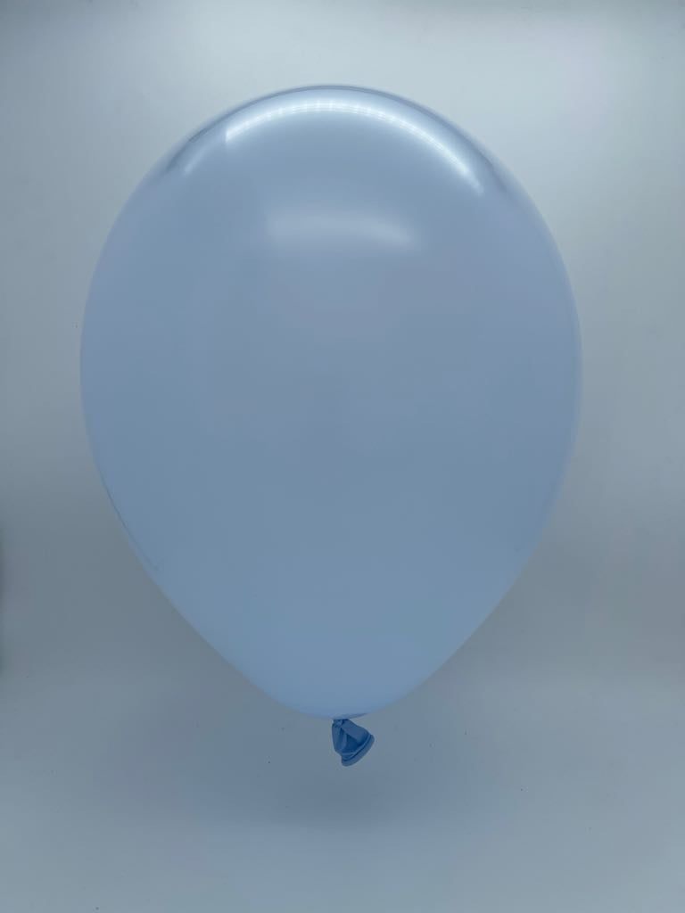 Inflated Balloon Image 7" Deco Sky Blue Decomex Heart Shaped Latex Balloons (100 Per Bag)