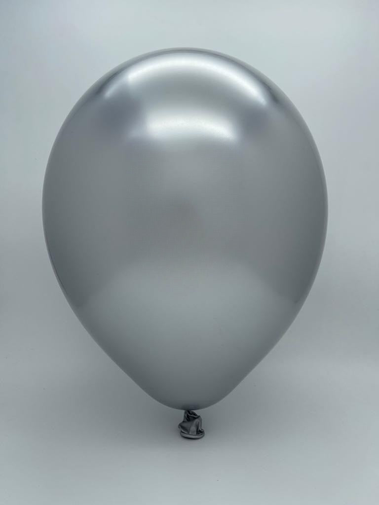 Inflated Balloon Image 12" Decomex Luster Latex Balloons (50 Per Bag) Silver