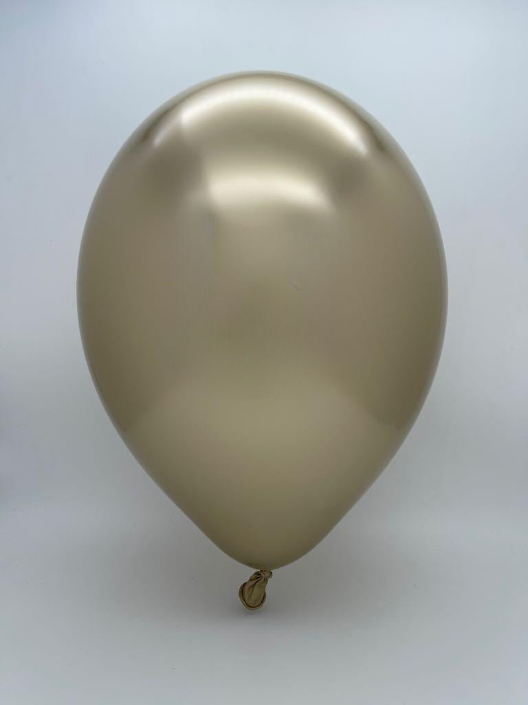 Inflated Balloon Image 12" Ellie's Brand Latex Balloons Glazed Gold (50 Per Bag)