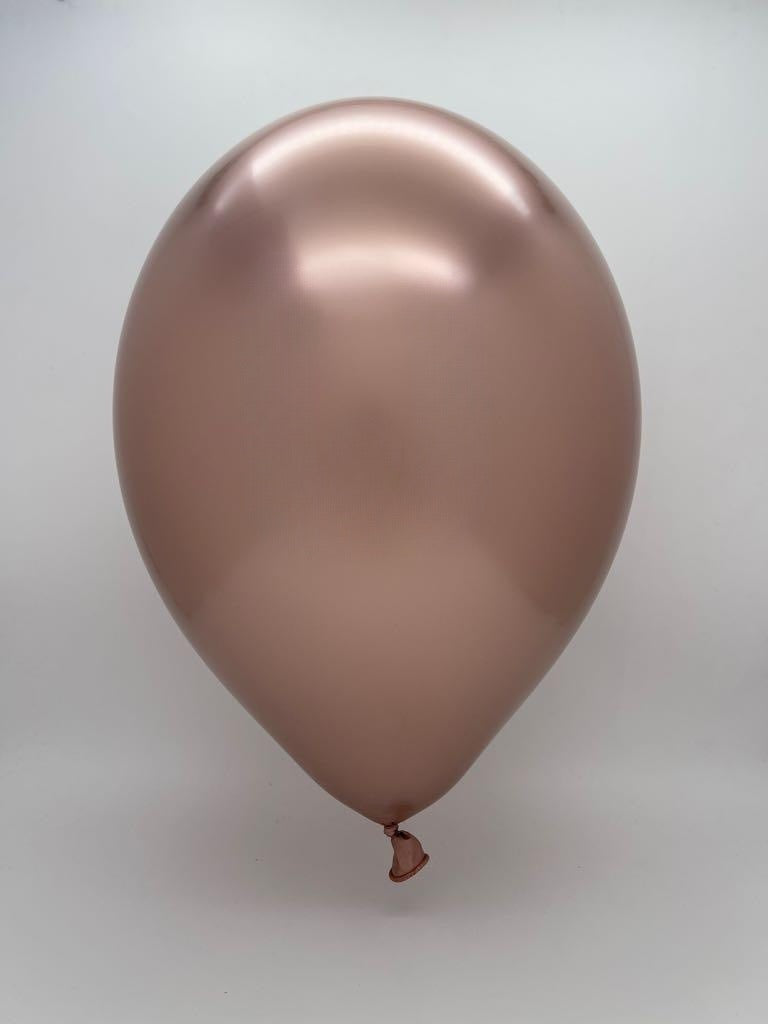 Inflated Balloon Image 5" Ellie's Brand Latex Balloons Glazed Rose Gold (100 Per Bag)