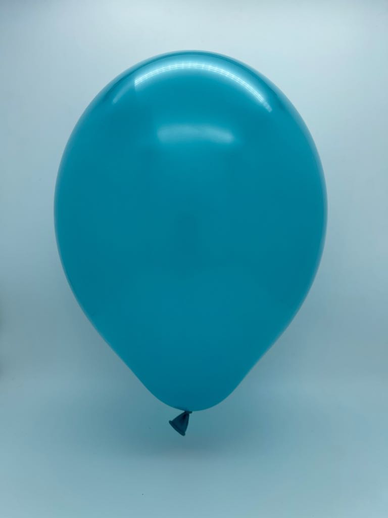 Inflated Balloon Image 14" Ellie's Brand Latex Balloons Teal Waters (50 Per Bag)