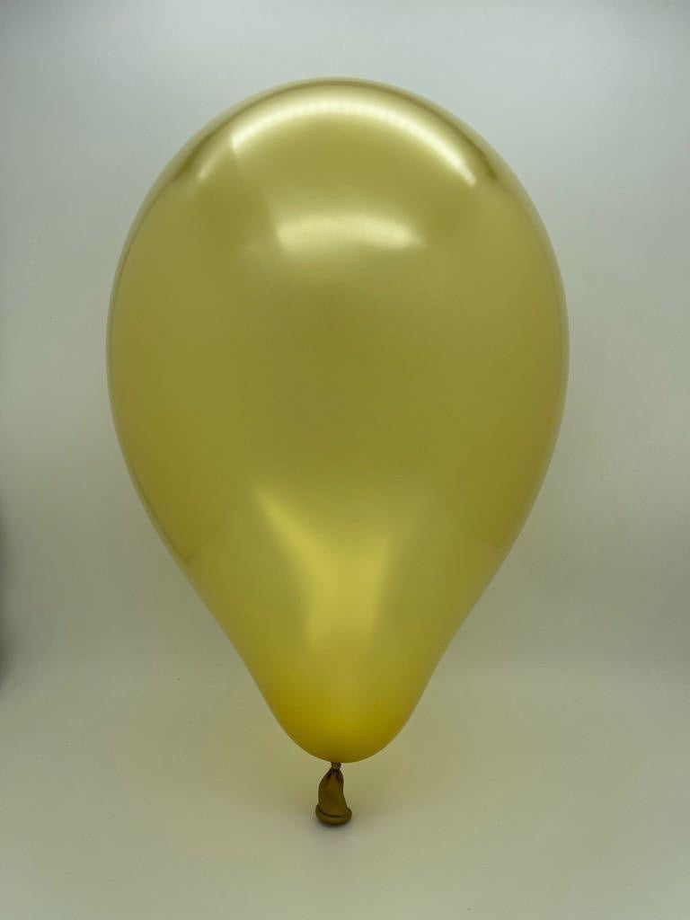 Inflated Balloon Image 5" Gemar Latex Balloons (Bag of 100) Metallic Dorato