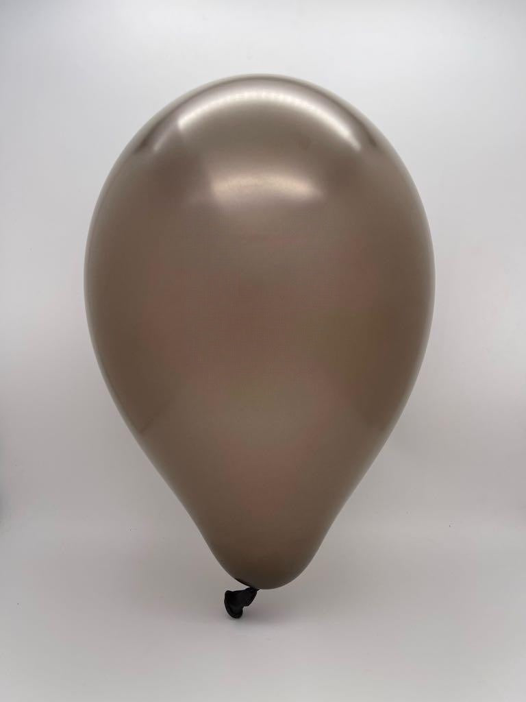 Inflated Balloon Image 5" Gemar Latex Balloons (Bag of 100) Metallic Metallic Brown