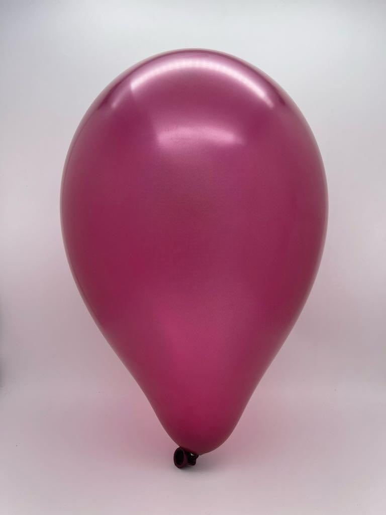 Inflated Balloon Image 12" Gemar Latex Balloons (Bag of 50) Metallic Metallic Burgundy