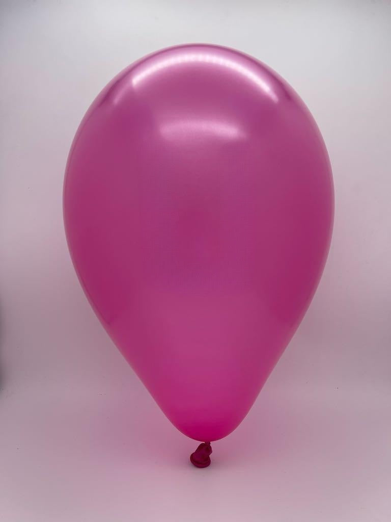 Inflated Balloon Image 360G Gemar Latex Balloons (Bag of 50) Metallic Modelling/Twisting Fuchsia*