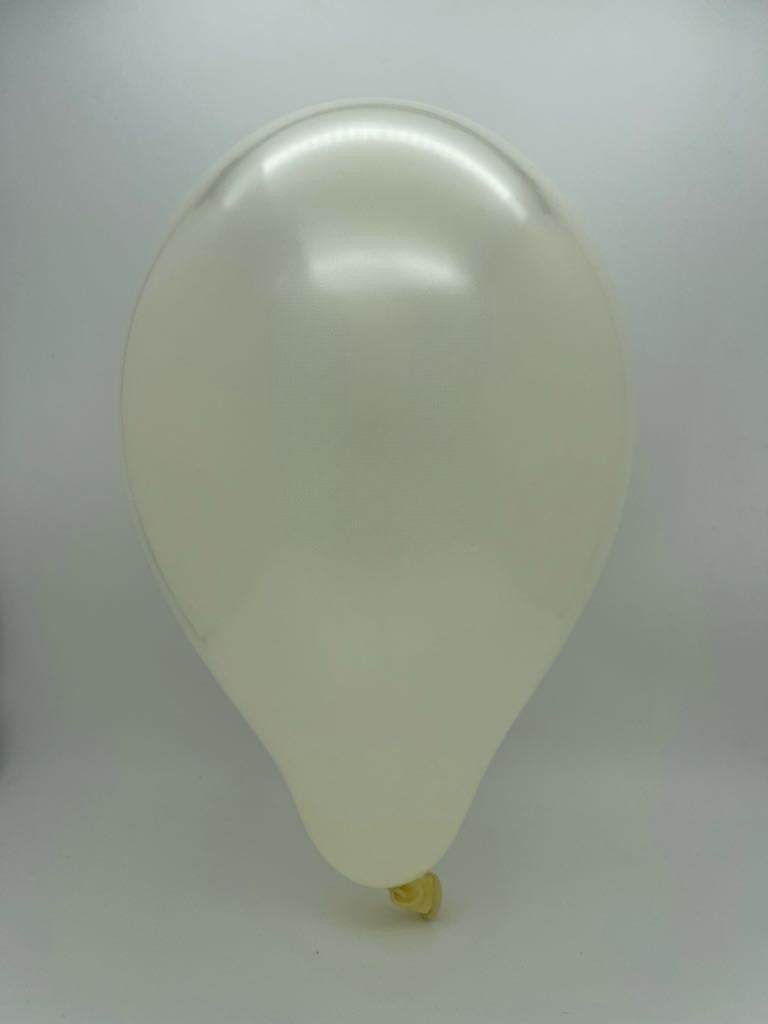 Inflated Balloon Image 19" Gemar Latex Balloons (Bag of 25) Metallic Metallic Ivory