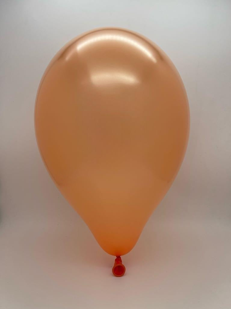 Inflated Balloon Image 12" Gemar Latex Balloons (Bag of 50) Metallic Metallic Orange