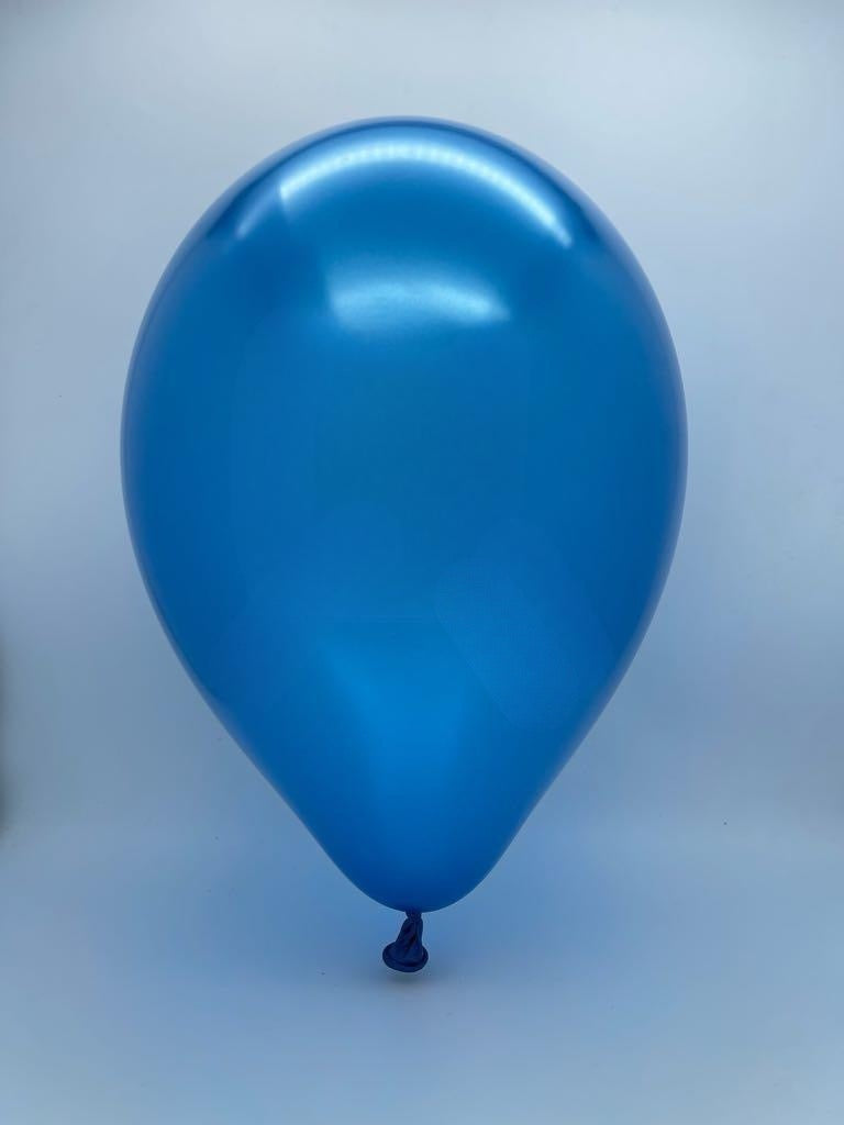 Inflated Balloon Image 5" Gemar Latex Balloons (Bag of 100) Metallic Metallic Royal Deep Blue