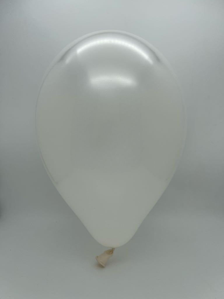 Inflated Balloon Image 5" Gemar Latex Balloons (Bag of 100) Metallic Metallic White