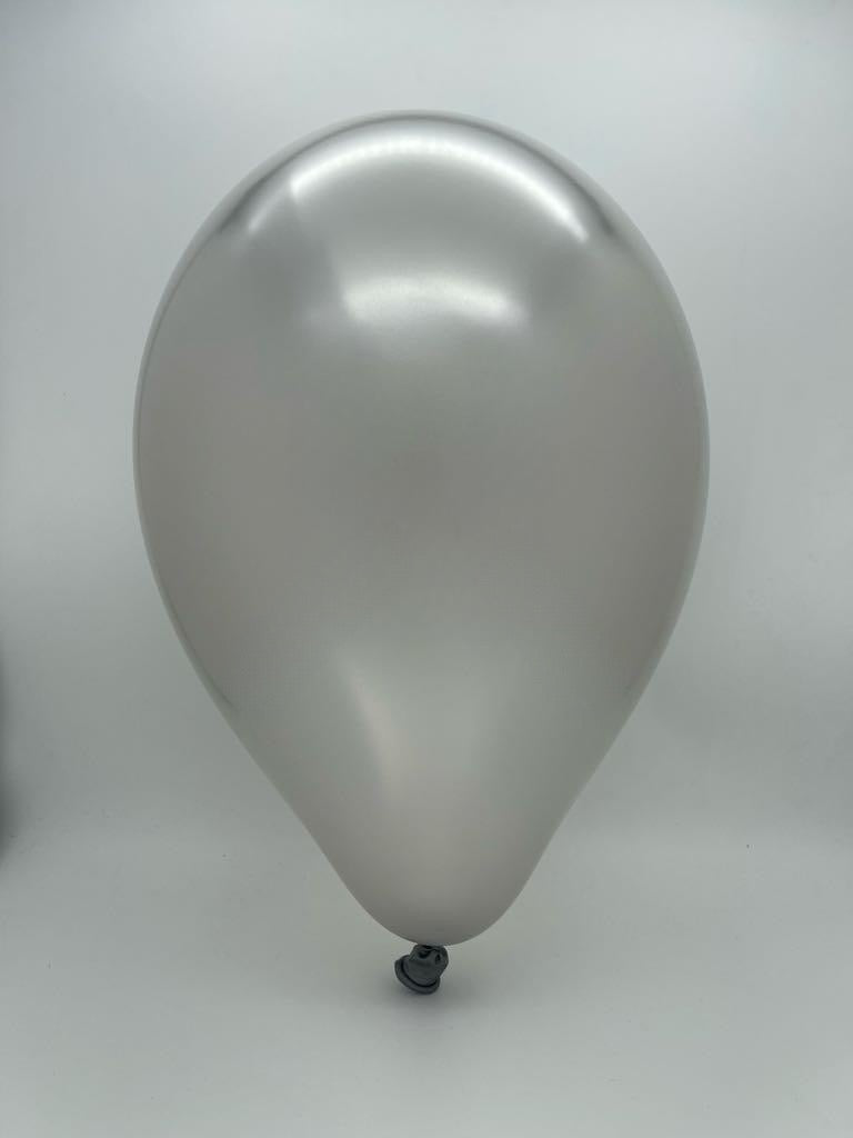 Inflated Balloon Image 19" Gemar Latex Balloons (Bag of 25) Metallic Silver