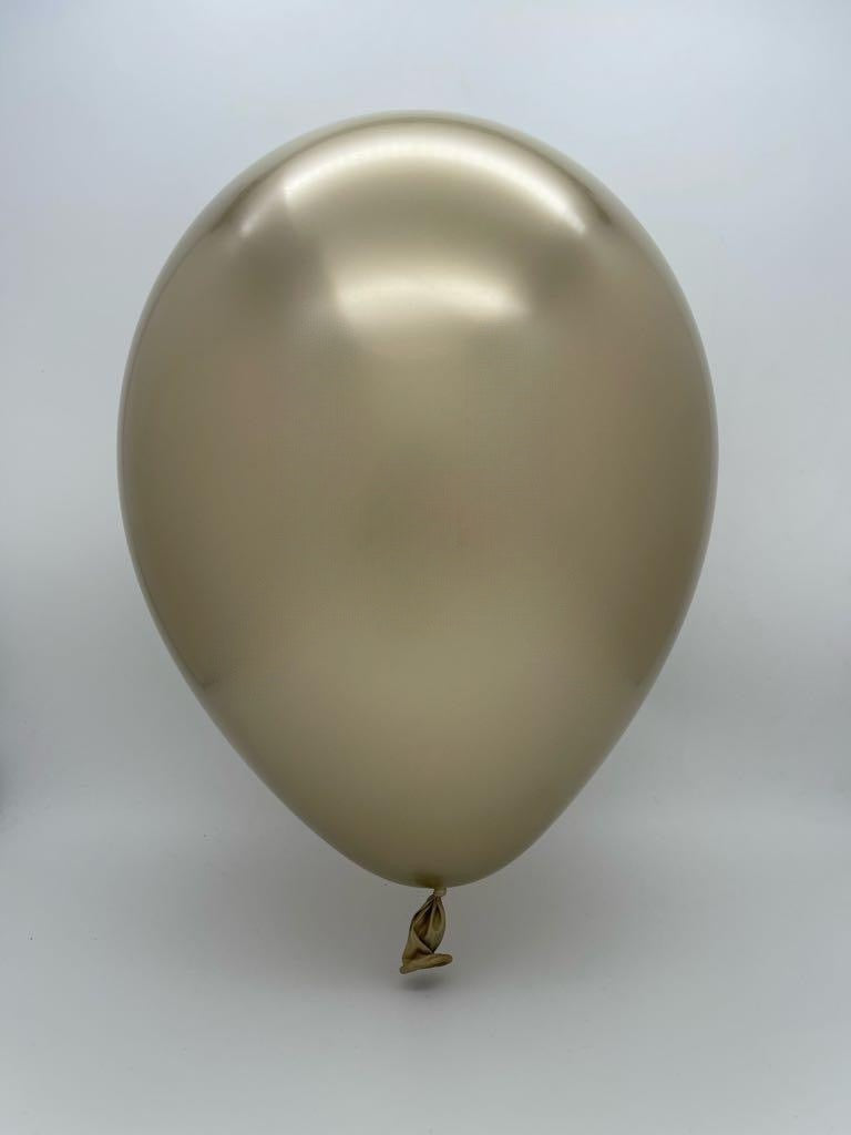Inflated Balloon Image 5" Gemar Latex Balloons (Bag of 50) Shiny Gold