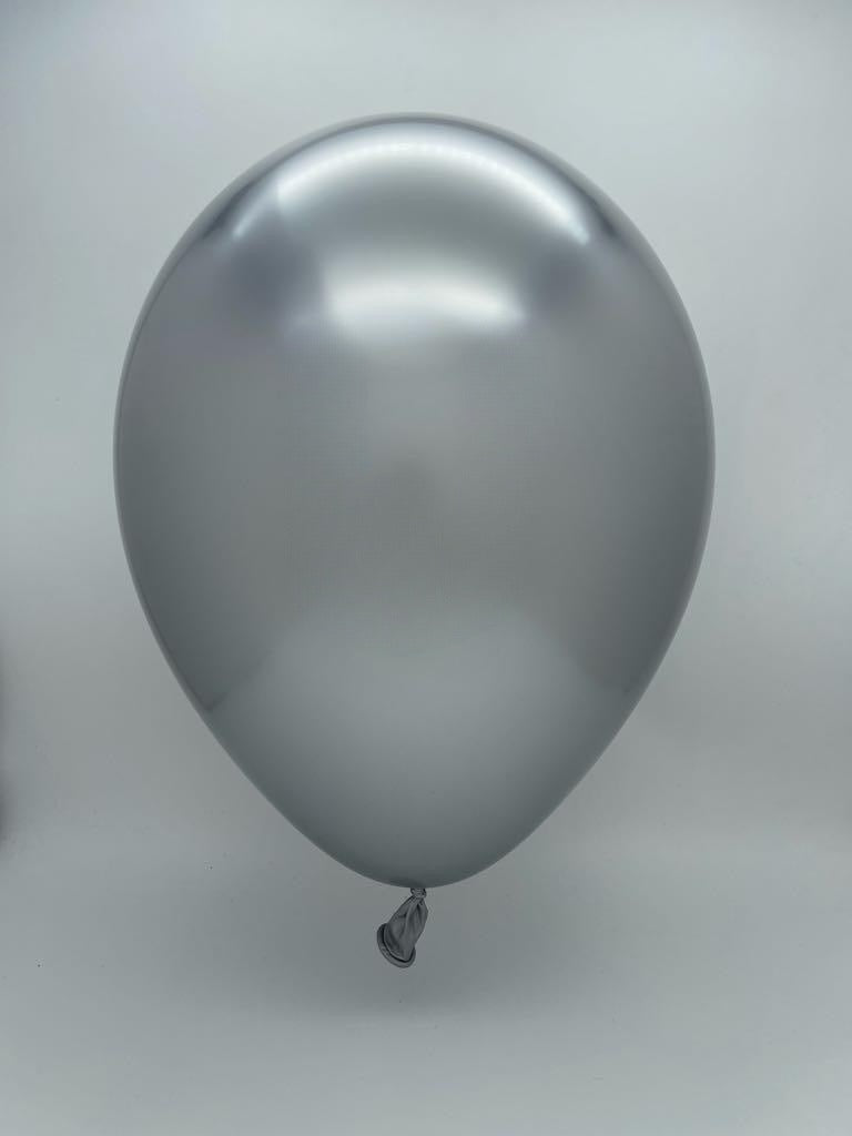 Inflated Balloon Image 5" Gemar Latex Balloons (Bag of 50) Shiny Silver