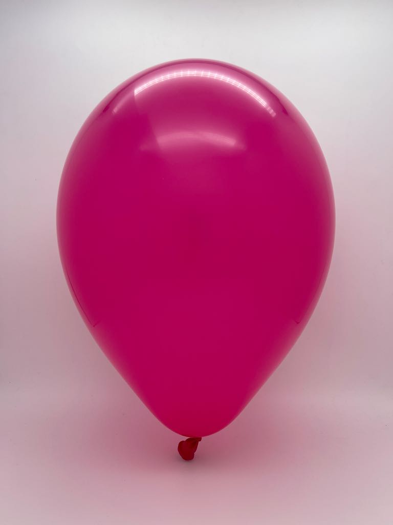 Inflated Balloon Image 5 Inch Tuftex Latex Balloons (50 Per Bag) Hot Pink