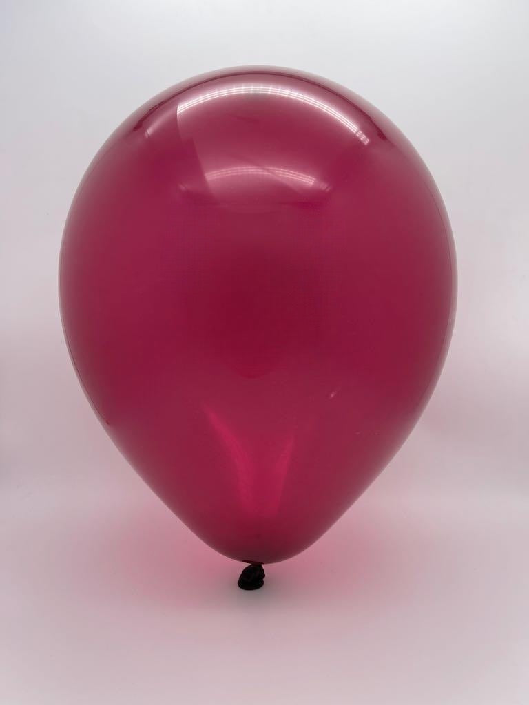 Inflated Balloon Image 12" Kalisan Latex Balloons Crystal Burgundy (50 Per Bag)