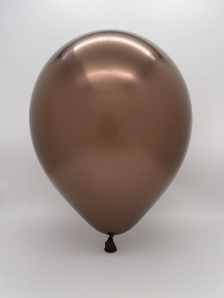 Inflated Balloon Image 12" Kalisan Latex Balloons Mirror Chocolate (50 Per Bag)