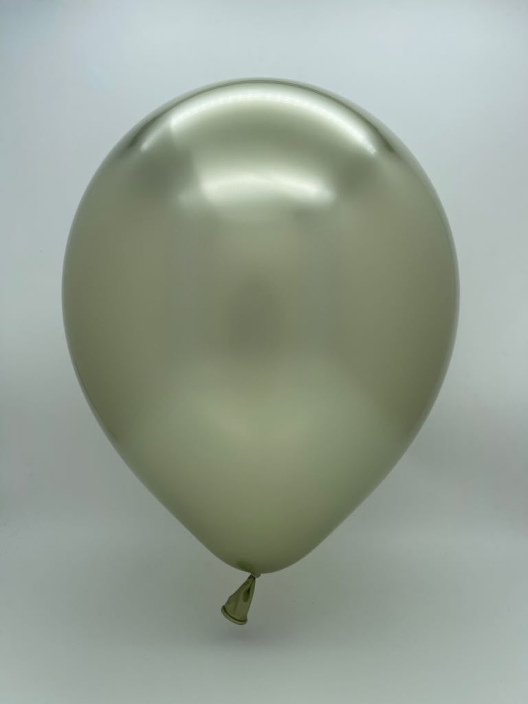 Inflated Balloon Image 12" Kalisan Latex Balloons Mirror Green Gold (50 Per Bag)
