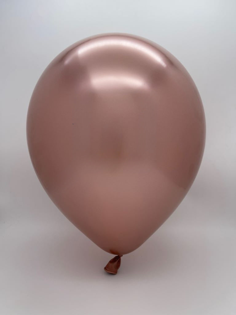 Inflated Balloon Image 5" Kalisan Latex Balloons Mirror Rose Gold (50 Per Bag)