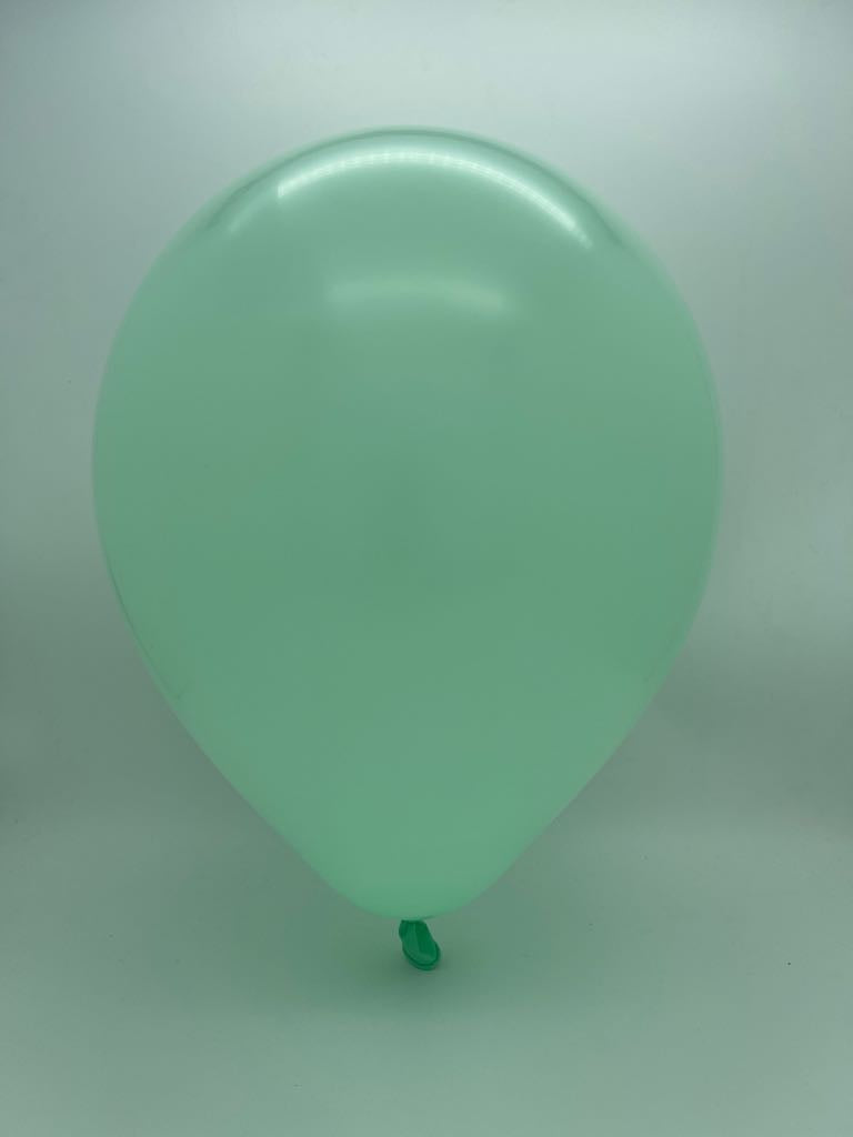 Inflated Balloon Image 12" Kalisan Latex Heart Balloons Pastel Matte Macaroon Green (50 Per Bag)