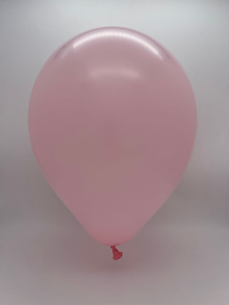 Inflated Balloon Image 12" Kalisan Latex Heart Balloons Pastel Matte Macaroon Pink (50 Per Bag)