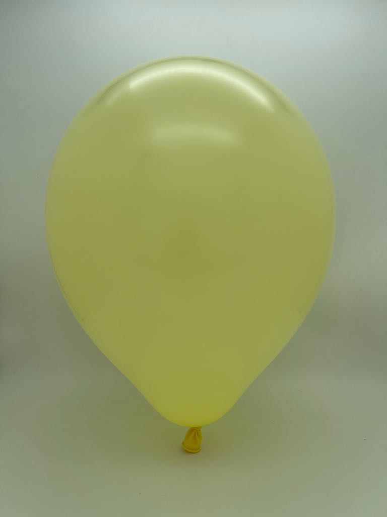 Inflated Balloon Image 12" Kalisan Latex Heart Balloons Pastel Matte Macaroon Yellow (50 Per Bag)